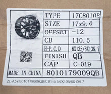 Load image into Gallery viewer, Clearance Sale Alloys 17C8010B 17‘’ Rims  4pcs/set
